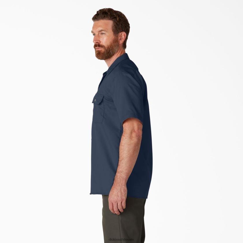 azul marino (nv) hombres camisa de trabajo de manga corta Dickies ropa de trabajo X4H0F497