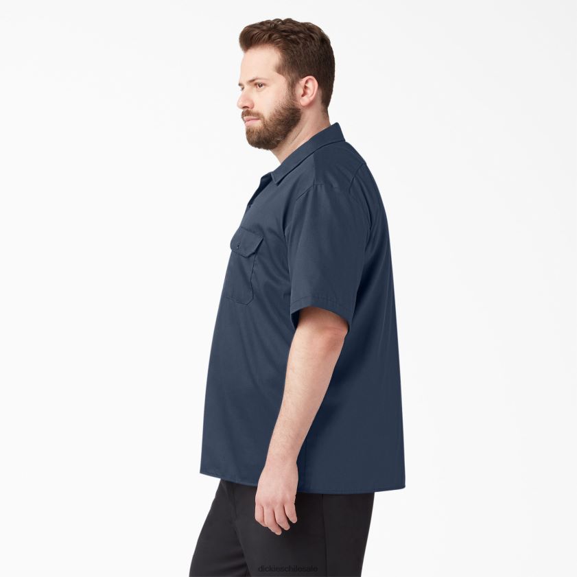 azul marino (nv) hombres camisa de trabajo de manga corta Dickies ropa de trabajo X4H0F497