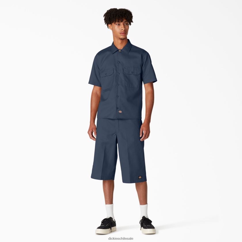 azul marino (nv) hombres camisa de trabajo de manga corta Dickies ropa de trabajo X4H0F497
