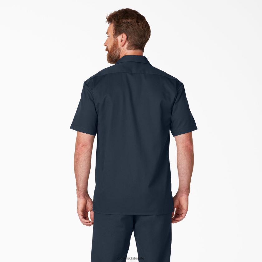 azul marino oscuro (dn) hombres camisa de trabajo de manga corta Dickies ropa de trabajo X4H0F489