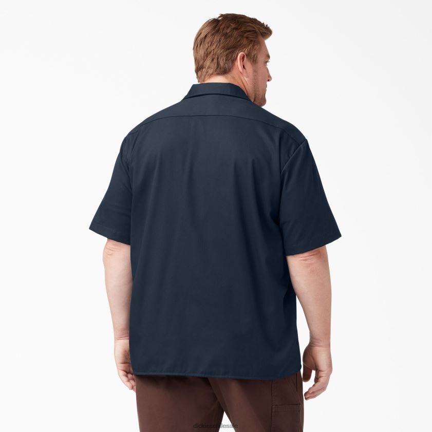 azul marino oscuro (dn) hombres camisa de trabajo de manga corta Dickies ropa de trabajo X4H0F489