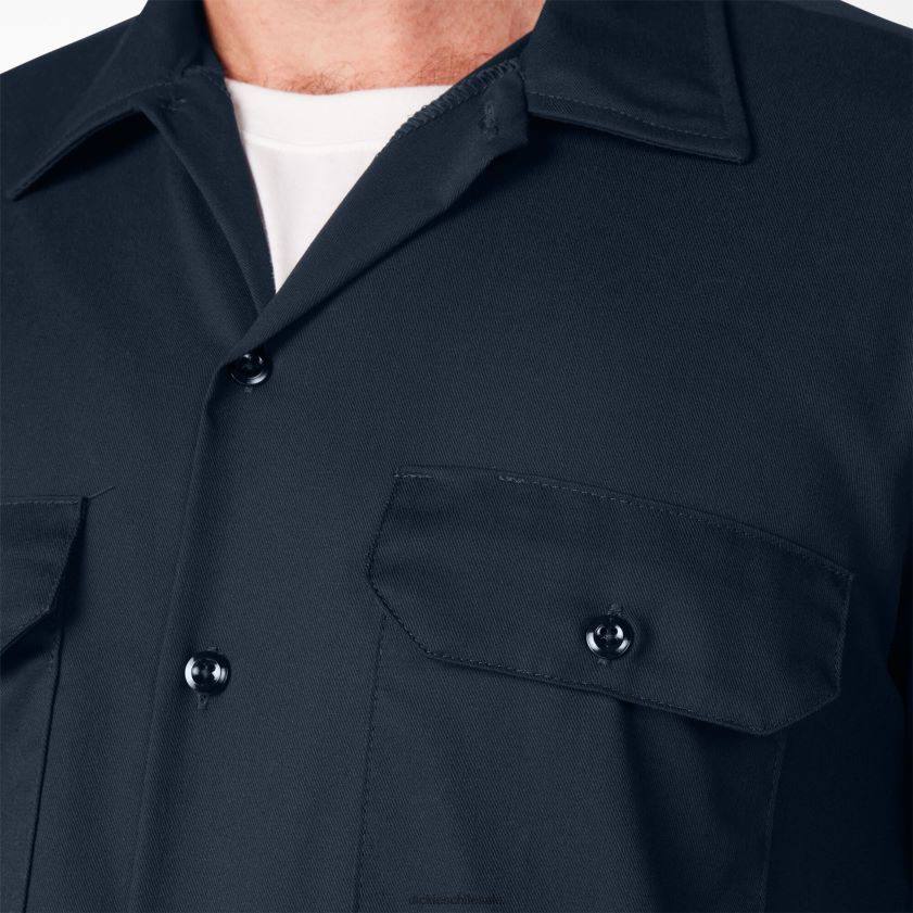 azul marino oscuro (dn) hombres camisa de trabajo de manga corta Dickies ropa de trabajo X4H0F489