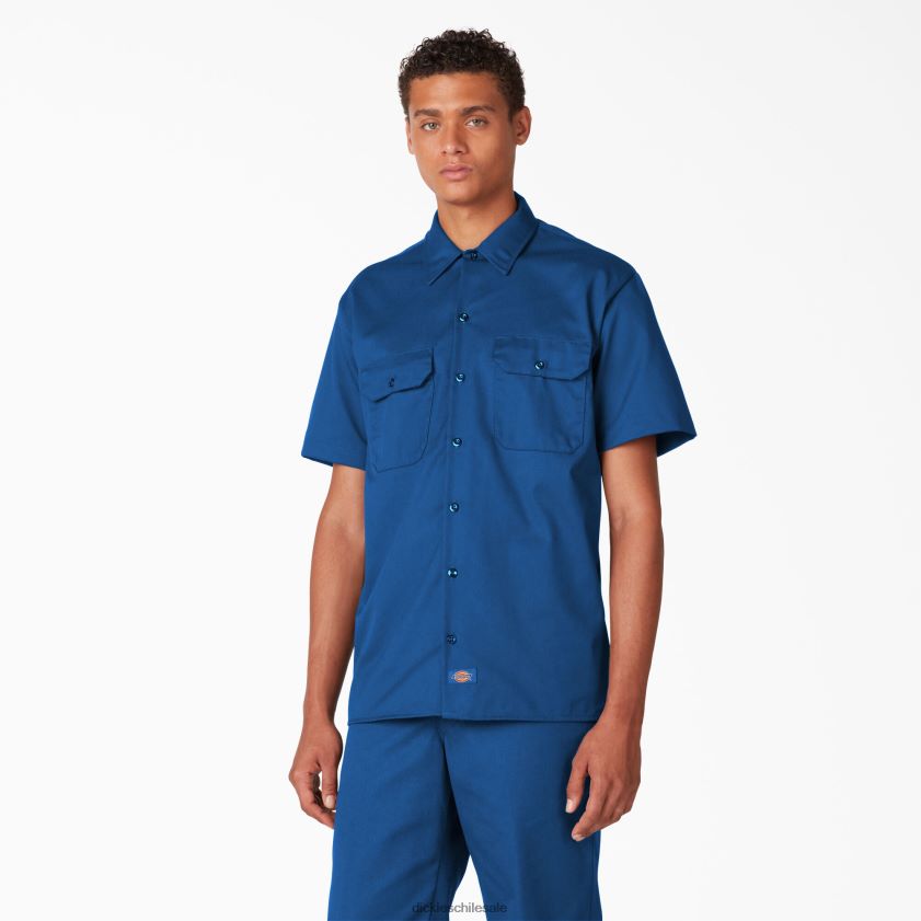 azul rey (rb) hombres camisa de trabajo de manga corta Dickies ropa de trabajo X4H0F499