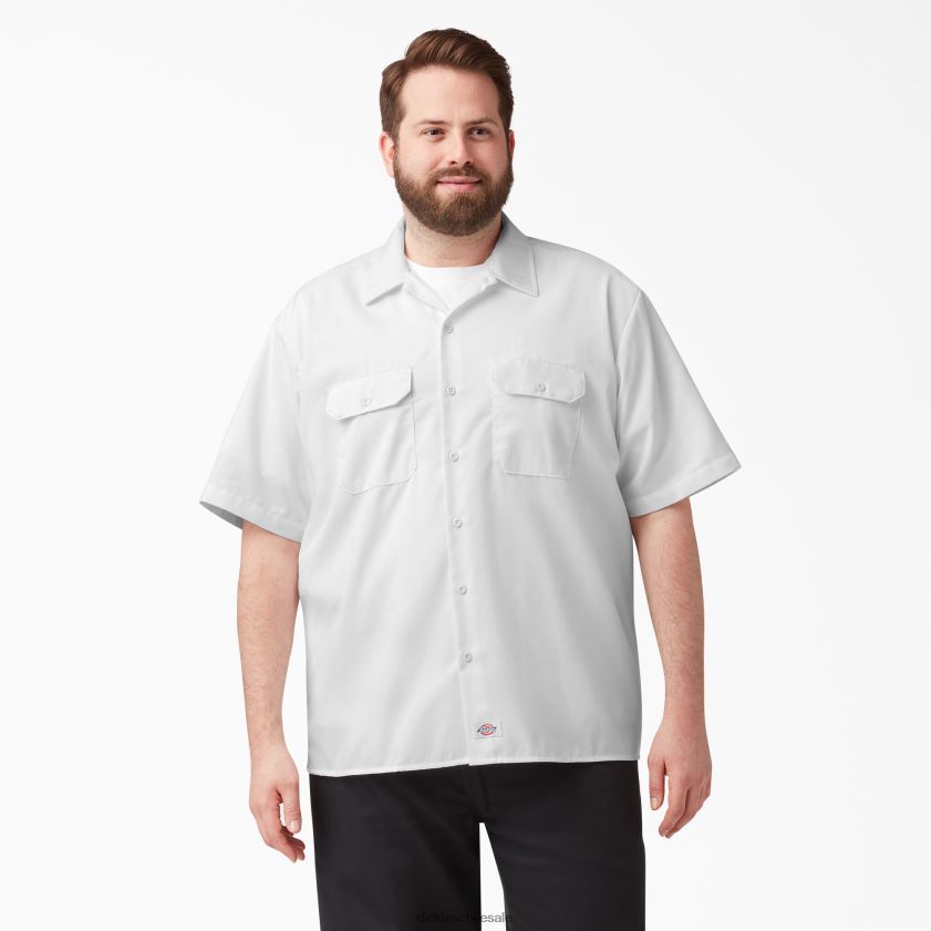 blanco (wh) hombres camisa de trabajo de manga corta Dickies ropa de trabajo X4H0F502
