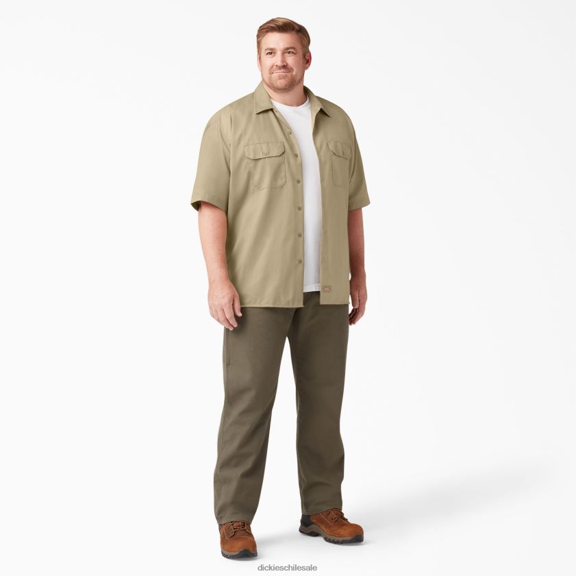 caqui (kh) hombres camisa de trabajo de manga corta Dickies ropa de trabajo X4H0F495