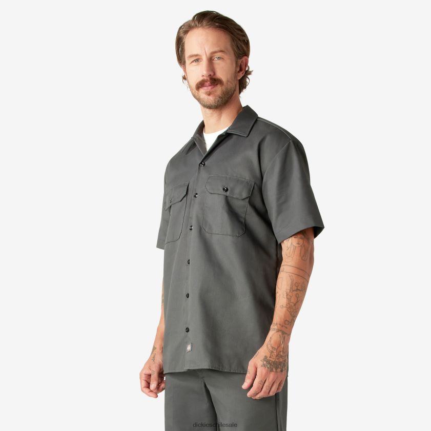 gris carbón (ch) hombres camisa de trabajo de manga corta Dickies ropa de trabajo X4H0F487
