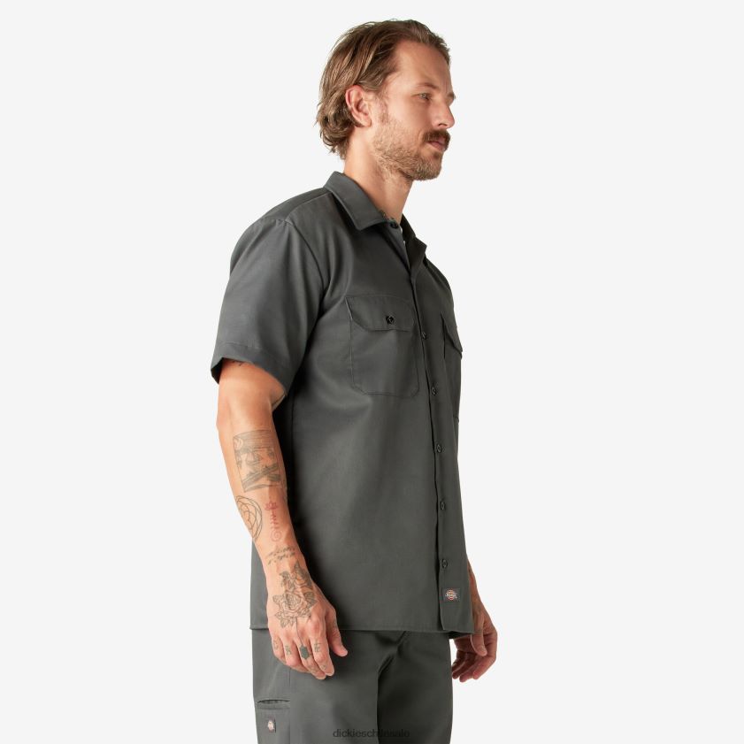 gris carbón (ch) hombres camisa de trabajo de manga corta Dickies ropa de trabajo X4H0F487