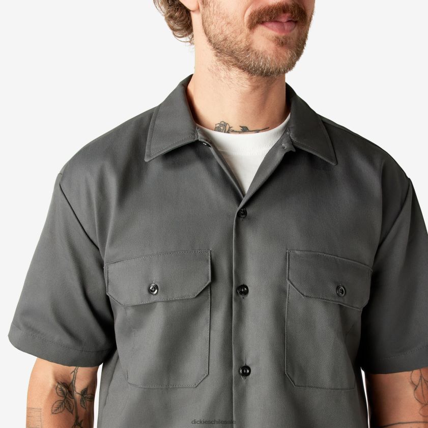 gris carbón (ch) hombres camisa de trabajo de manga corta Dickies ropa de trabajo X4H0F487