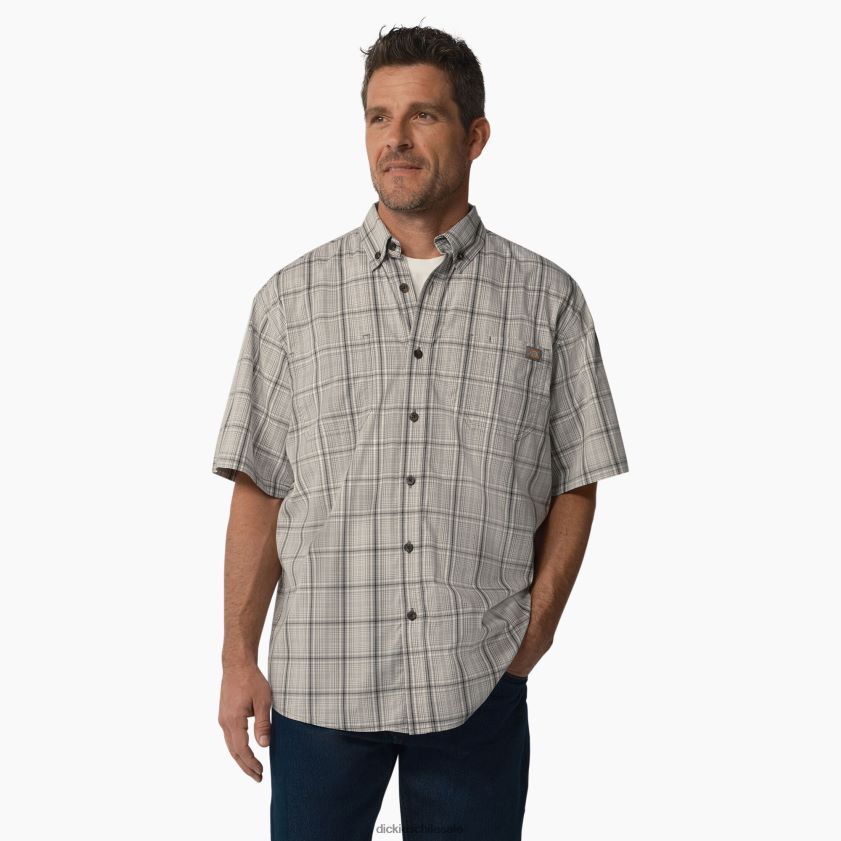 humo backland pradera plaid (a1a) hombres camisa tejida de manga corta Dickies ropa de trabajo X4H0F623