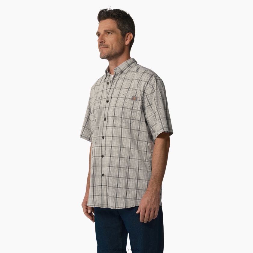 humo backland pradera plaid (a1a) hombres camisa tejida de manga corta Dickies ropa de trabajo X4H0F623