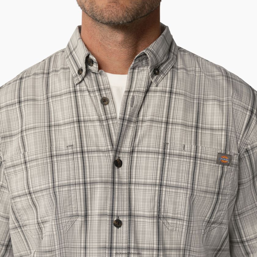 humo backland pradera plaid (a1a) hombres camisa tejida de manga corta Dickies ropa de trabajo X4H0F623