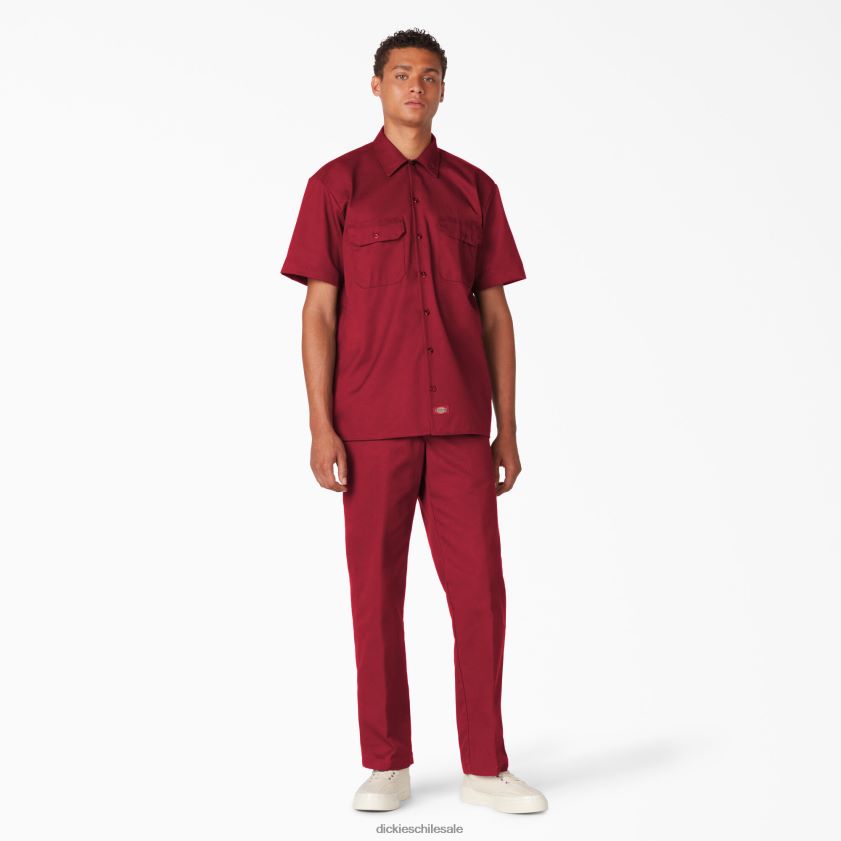 inglés rojo (er) hombres camisa de trabajo de manga corta Dickies ropa de trabajo X4H0F492