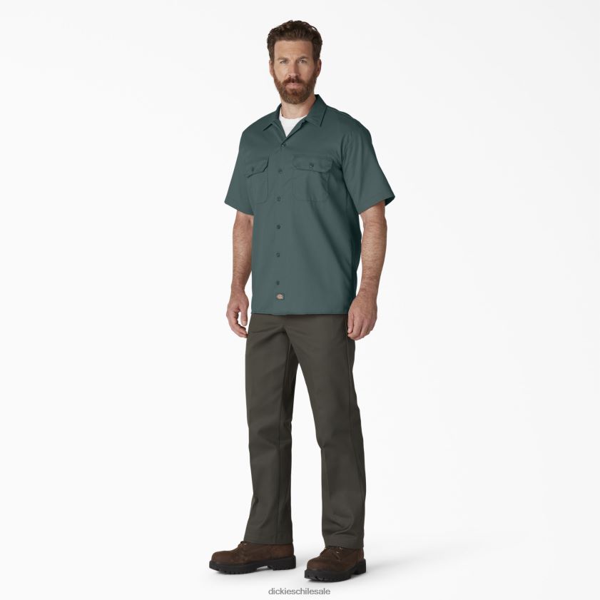 lincoln verde (ln) hombres camisa de trabajo de manga corta Dickies ropa de trabajo X4H0F496
