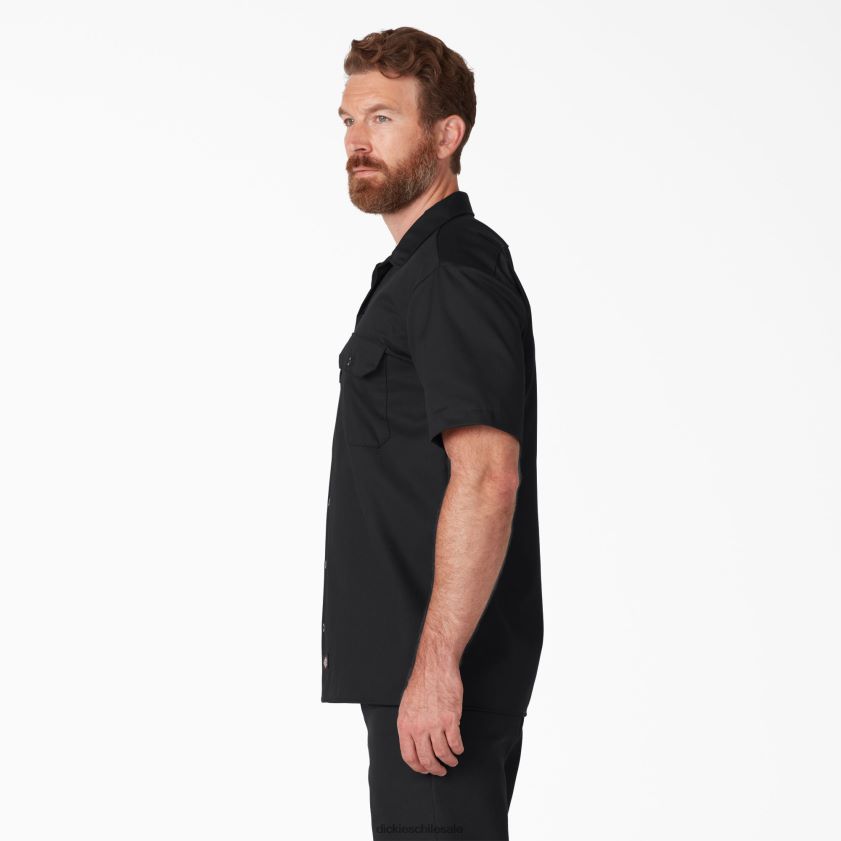 negro (negro) hombres camisa de trabajo de manga corta Dickies ropa de trabajo X4H0F486