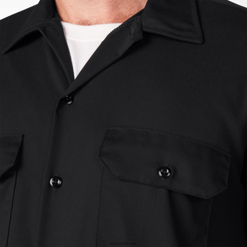 negro (negro) hombres camisa de trabajo de manga corta Dickies ropa de trabajo X4H0F486