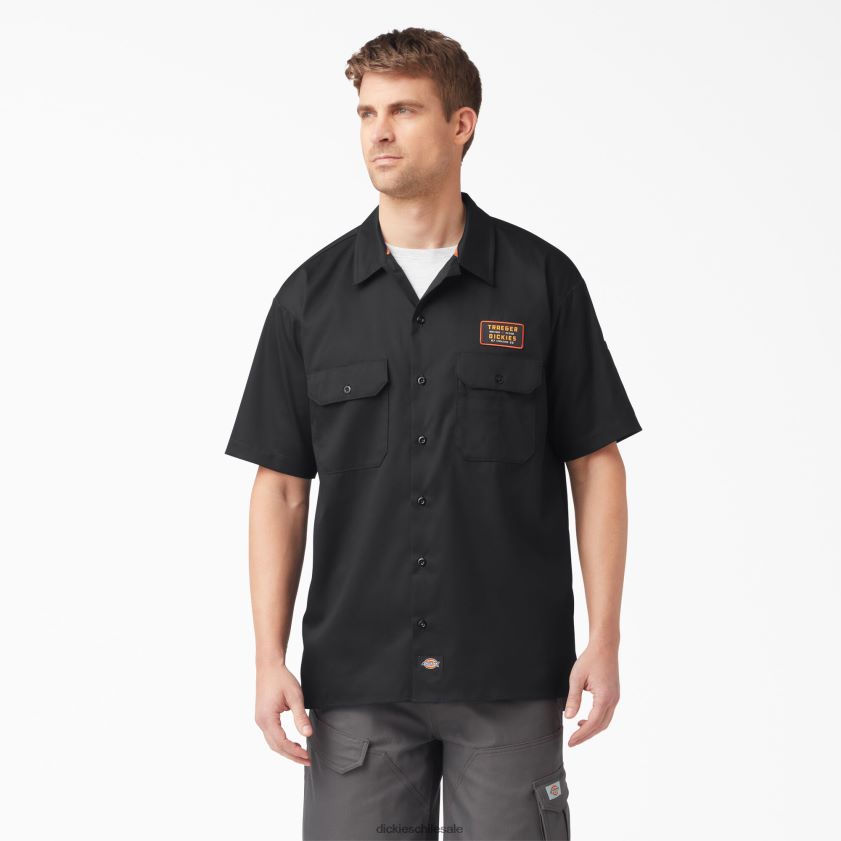 negro (negro) hombres camisa traeger ultimate grilling Dickies ropa de trabajo X4H0F792