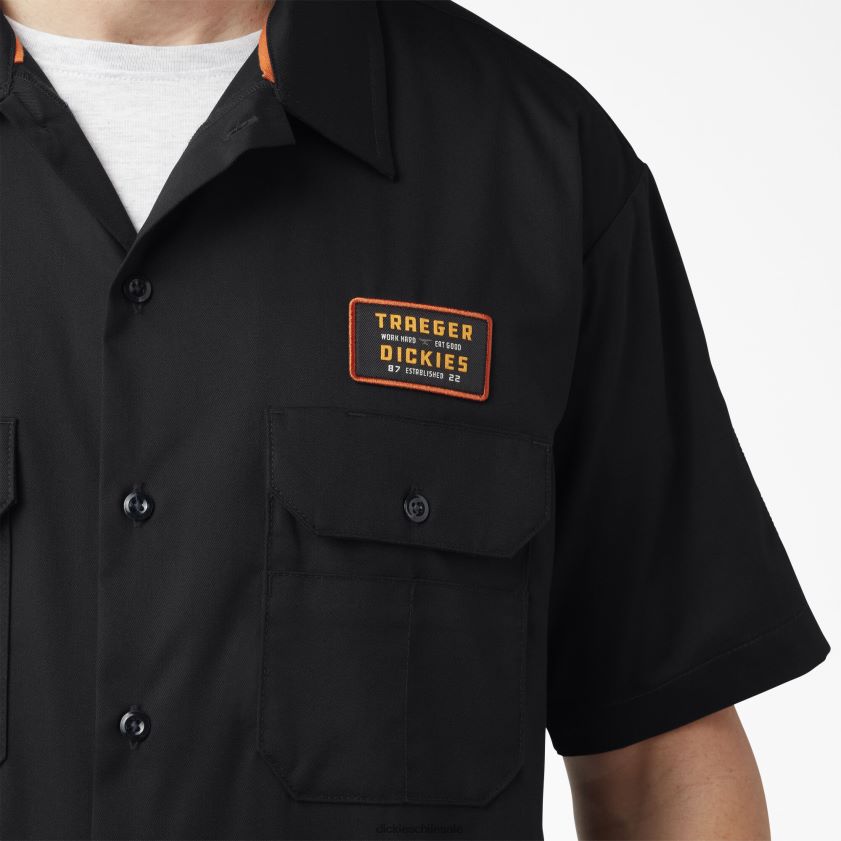 negro (negro) hombres camisa traeger ultimate grilling Dickies ropa de trabajo X4H0F792