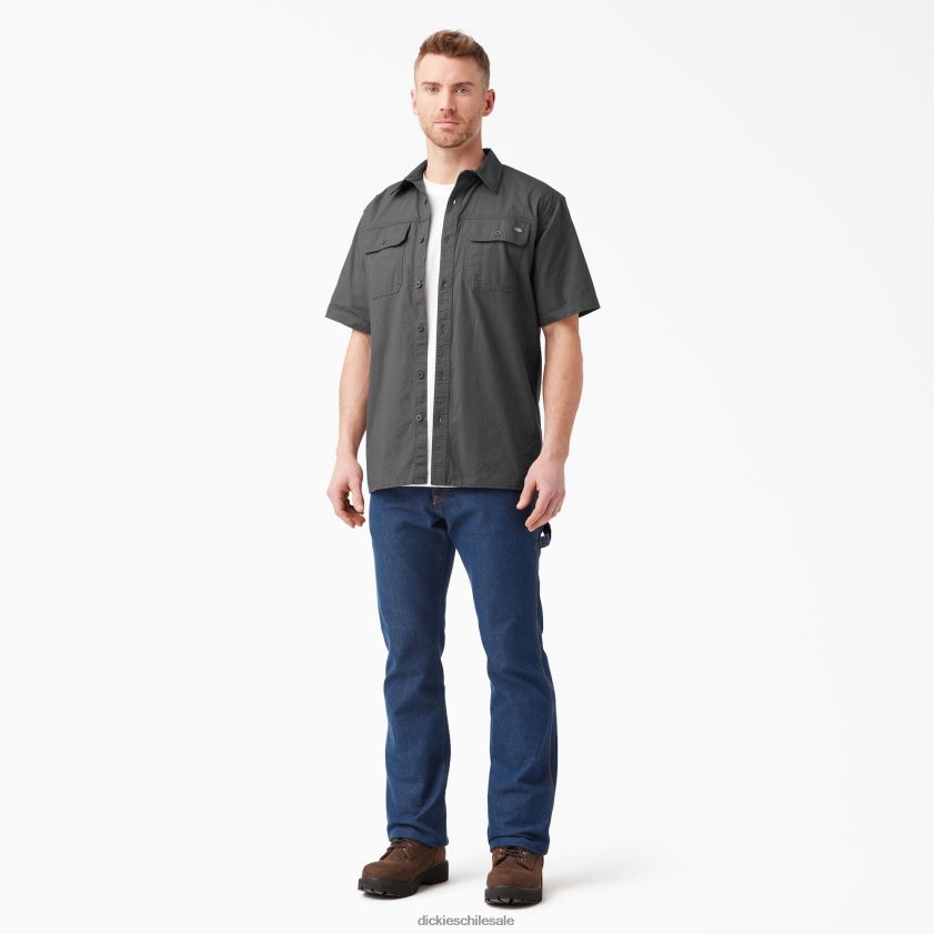 pizarra enjuagada (rsl) hombres camisa de trabajo de manga corta con ripstop Dickies ropa de trabajo X4H0F647