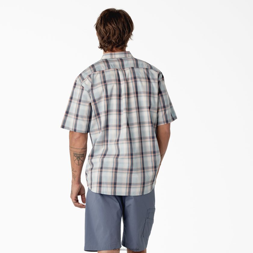 plaid high plains azul claro (a2t) hombres camisa tejida de manga corta Dickies ropa de trabajo X4H0F624