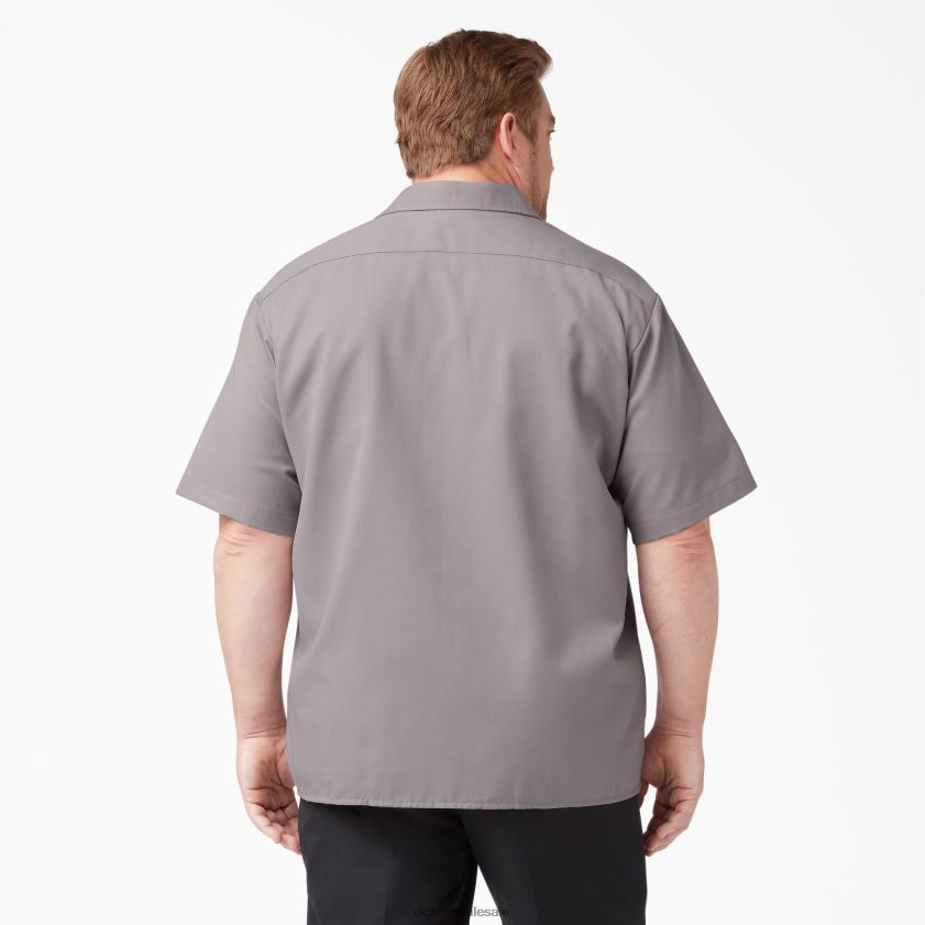 plata (sv) hombres camisa de trabajo de manga corta Dickies ropa de trabajo X4H0F500