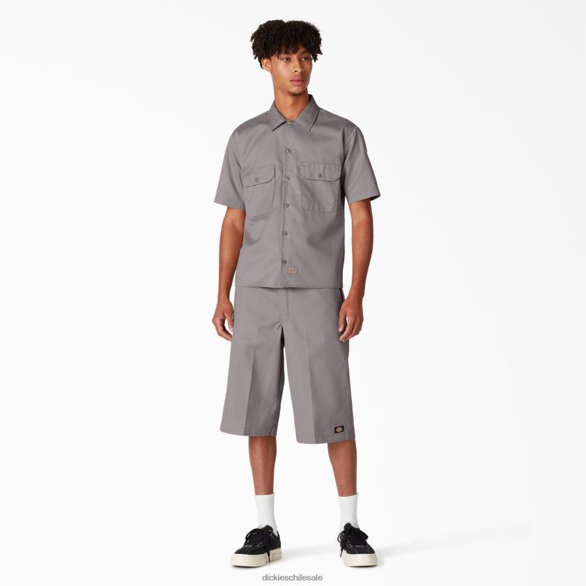 plata (sv) hombres camisa de trabajo de manga corta Dickies ropa de trabajo X4H0F500