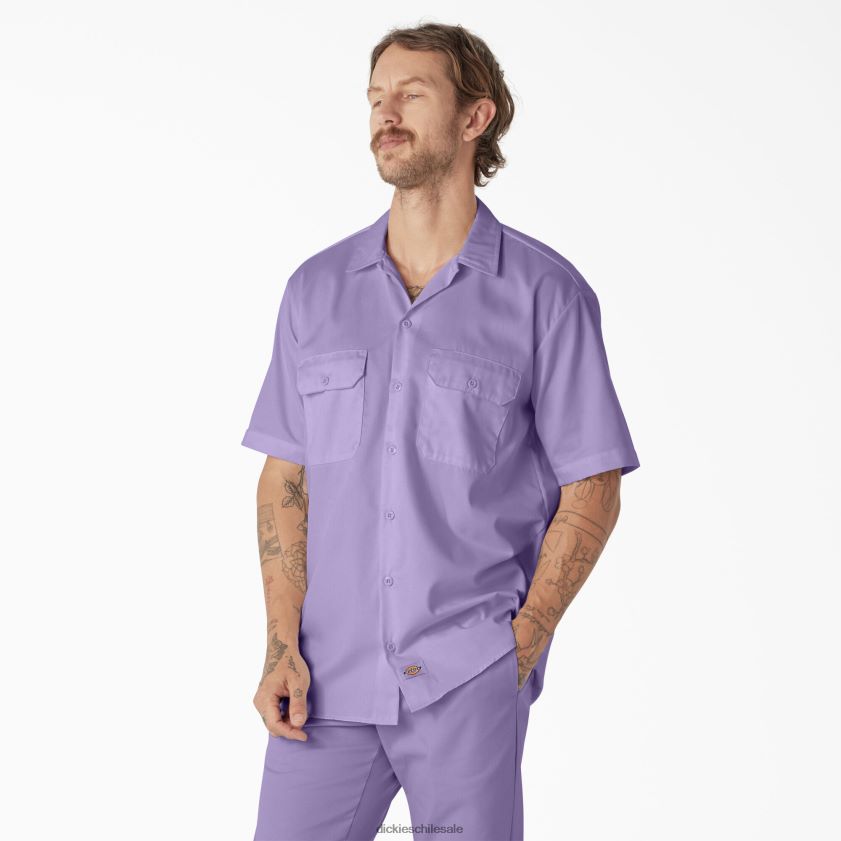 rosa morada (ur2) hombres camisa de trabajo de manga corta Dickies ropa de trabajo X4H0F501