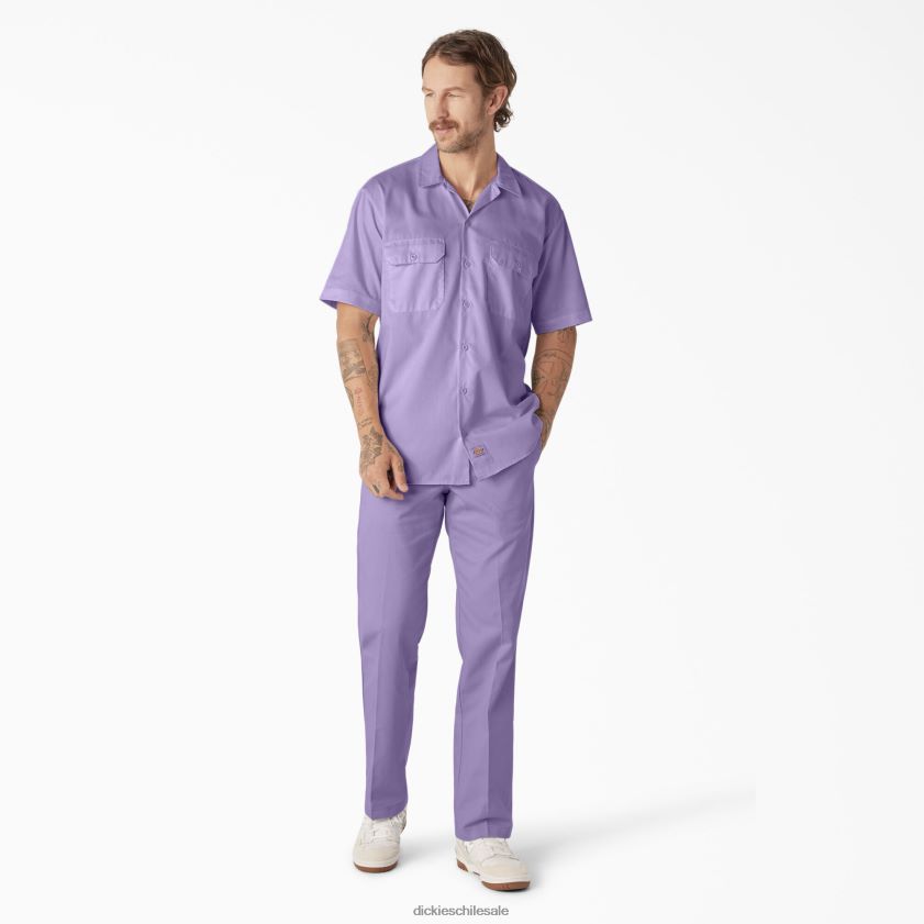 rosa morada (ur2) hombres camisa de trabajo de manga corta Dickies ropa de trabajo X4H0F501