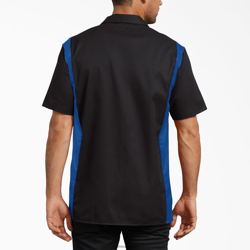 tono azul negro (bkrb) hombres camisa de trabajo de manga corta de dos tonos Dickies ropa de trabajo X4H0F659
