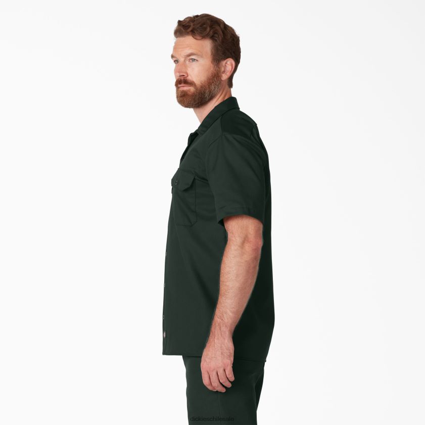 verde cazador (gh) hombres camisa de trabajo de manga corta Dickies ropa de trabajo X4H0F493