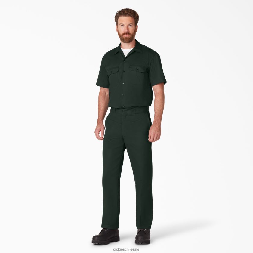 verde cazador (gh) hombres camisa de trabajo de manga corta Dickies ropa de trabajo X4H0F493