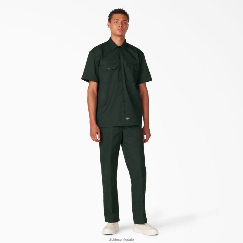 verde cazador (gh) hombres camisa de trabajo de manga corta Dickies ropa de trabajo X4H0F493