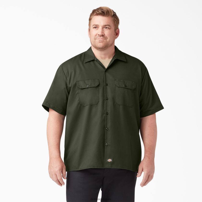 verde oliva (og) hombres camisa de trabajo de manga corta Dickies ropa de trabajo X4H0F498