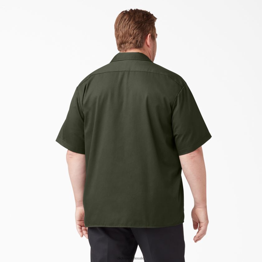 verde oliva (og) hombres camisa de trabajo de manga corta Dickies ropa de trabajo X4H0F498