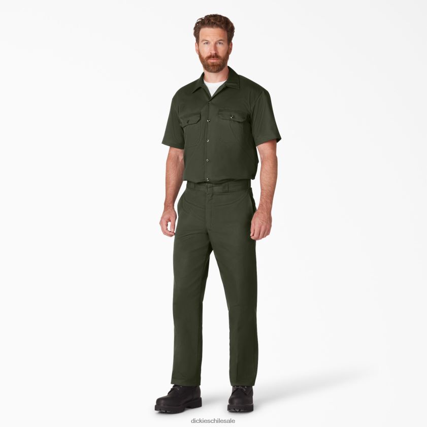 verde oliva (og) hombres camisa de trabajo de manga corta Dickies ropa de trabajo X4H0F498