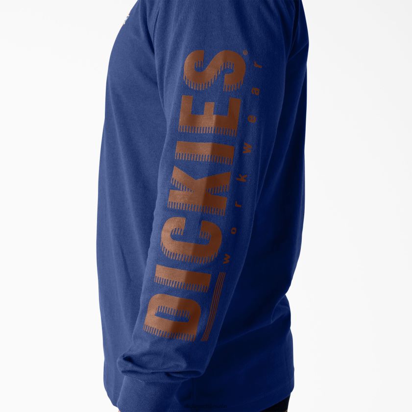surf azul (fl) hombres camiseta de manga larga con gráfico de ropa de trabajo Dickies ropa de trabajo X4H0F578
