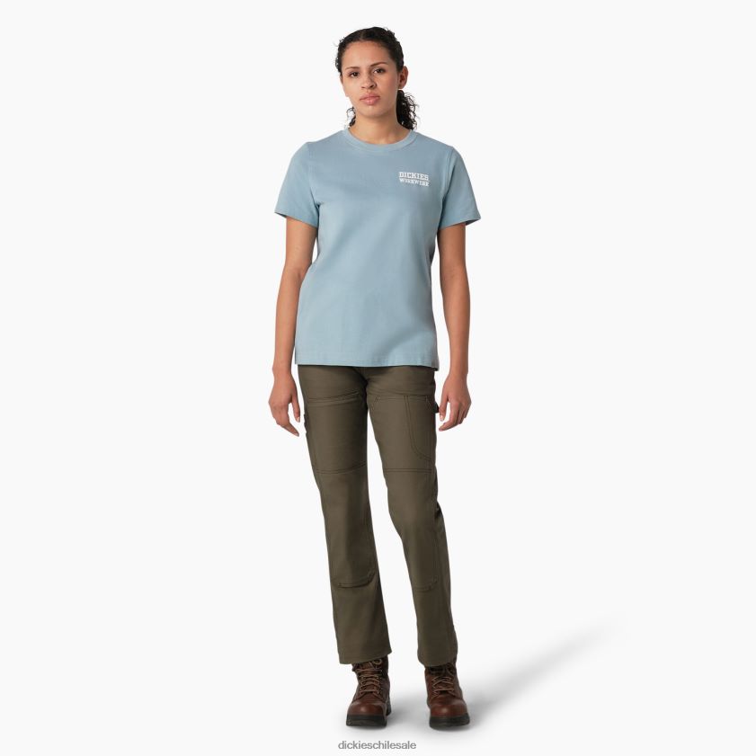 azul del muelle (du1) mujer camiseta gráfica de ropa de trabajo pesada Dickies ropa de trabajo X4H0F2115