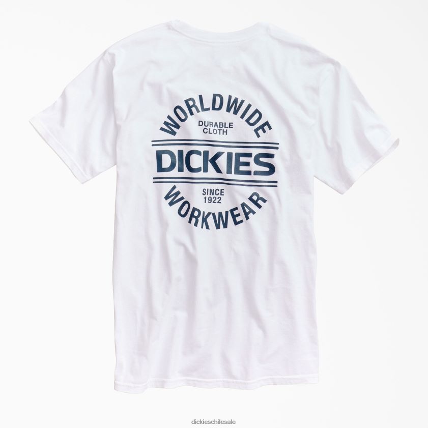 blanco (wh) hombres camiseta gráfica de ropa de trabajo en todo el mundo Dickies ropa de trabajo X4H0F927