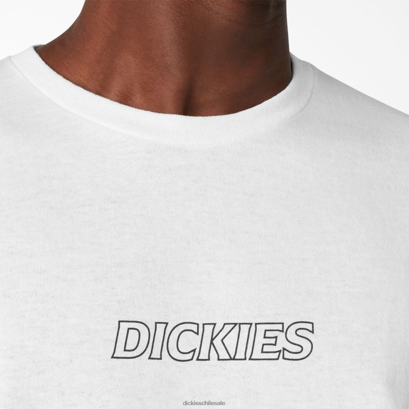 blanco (wh) hombres camiseta gráfica rosa ropa de trabajo Dickies ropa de trabajo X4H0F956