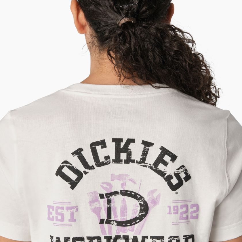 blanco (wh) mujer camiseta gráfica de ropa de trabajo pesada Dickies ropa de trabajo X4H0F2119