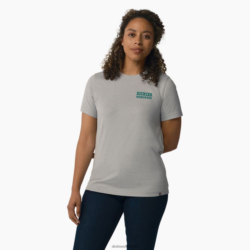 gris jaspeado (h2) mujer camiseta gráfica de ropa de trabajo pesada Dickies ropa de trabajo X4H0F2116