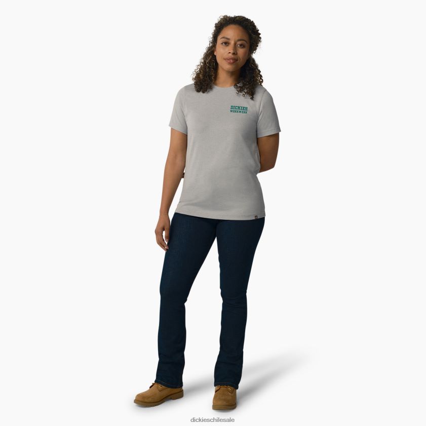 gris jaspeado (h2) mujer camiseta gráfica de ropa de trabajo pesada Dickies ropa de trabajo X4H0F2116