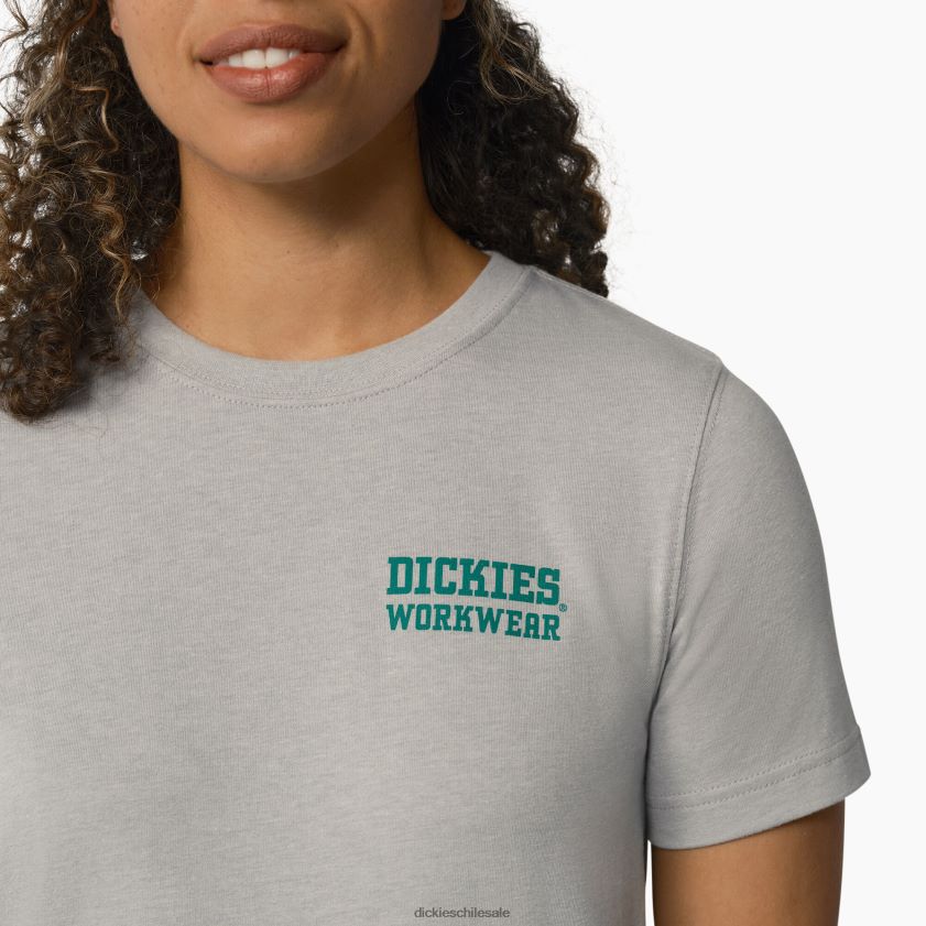 gris jaspeado (h2) mujer camiseta gráfica de ropa de trabajo pesada Dickies ropa de trabajo X4H0F2116