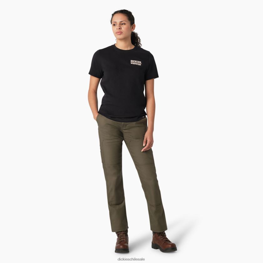 negro (kbk) mujer camiseta gráfica de ropa de trabajo pesada Dickies ropa de trabajo X4H0F2117