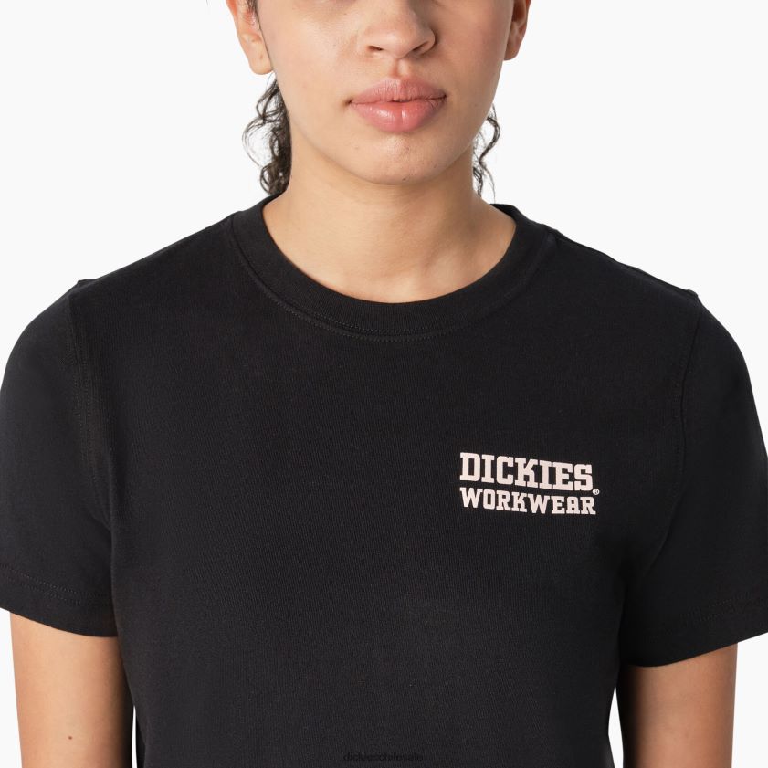 negro (kbk) mujer camiseta gráfica de ropa de trabajo pesada Dickies ropa de trabajo X4H0F2117