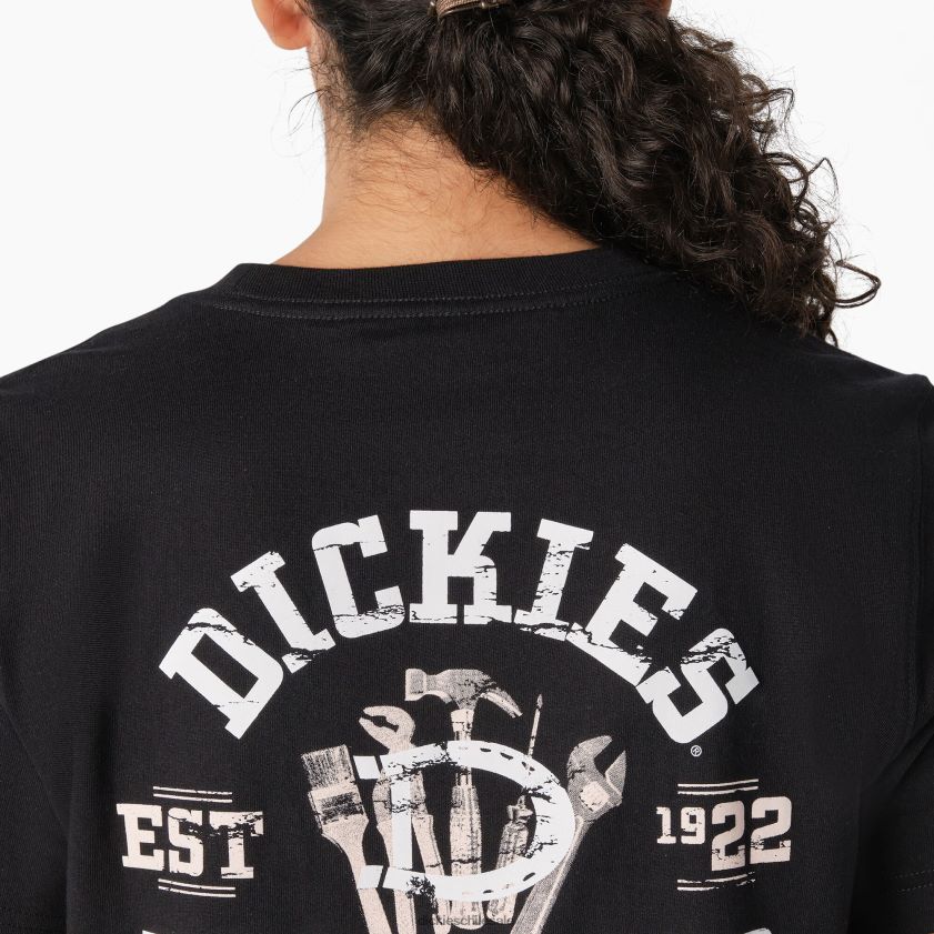 negro (kbk) mujer camiseta gráfica de ropa de trabajo pesada Dickies ropa de trabajo X4H0F2117