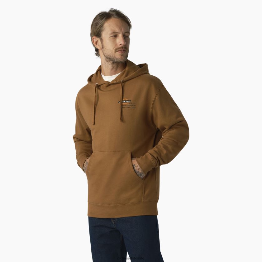 pato marrón (bd) hombres sudadera con capucha y estampado Heritage Workwear Dickies ropa de trabajo X4H0F1180