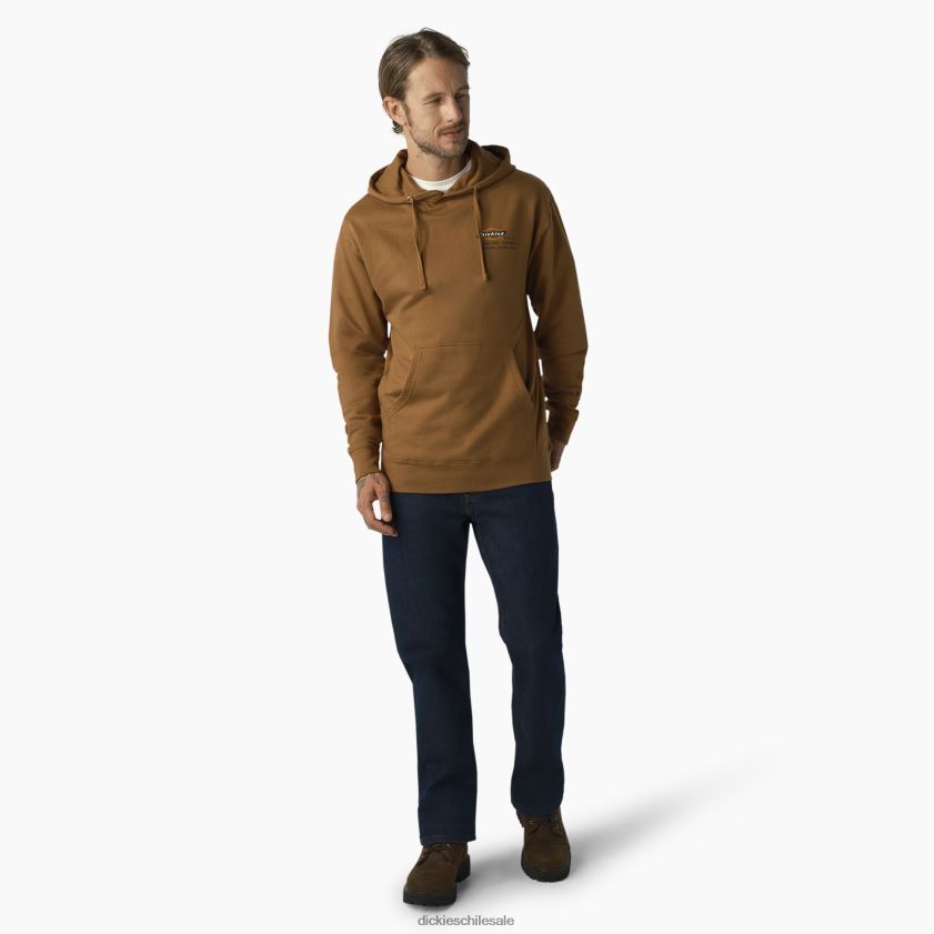 pato marrón (bd) hombres sudadera con capucha y estampado Heritage Workwear Dickies ropa de trabajo X4H0F1180