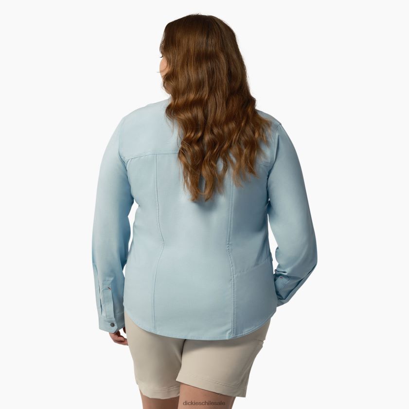 azul claro (eud) mujer además de una camisa de trabajo refrescante con lengüeta enrollable Dickies ropa de trabajo X4H0F1684