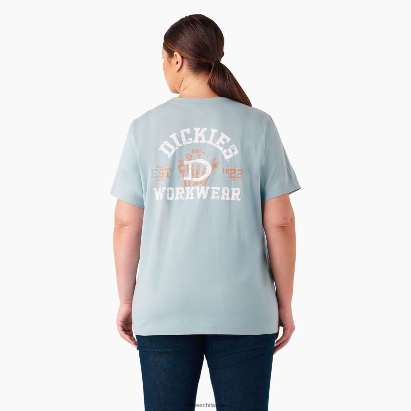 azul del muelle (du1) mujer playera con gráfico de ropa de trabajo de peso pesado Dickies ropa de trabajo X4H0F2189