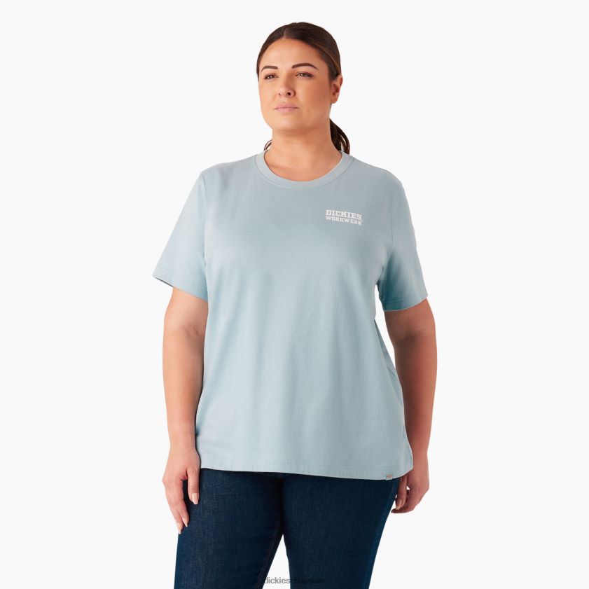 azul del muelle (du1) mujer playera con gráfico de ropa de trabajo de peso pesado Dickies ropa de trabajo X4H0F2189